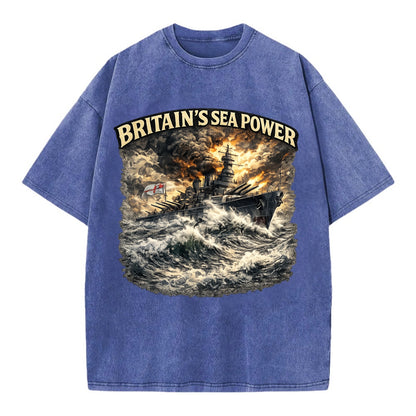 Britain's Sea Power - Vintage T-shirt - Blue