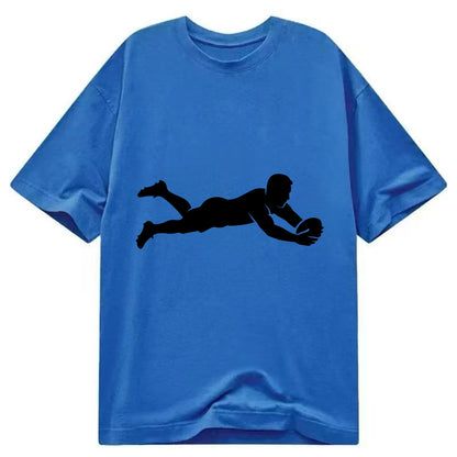 Rugby player diving for try - Classic T-shirt - Blue