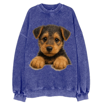 Airedale Terrier  - Vintage Sweatshirt - Blue