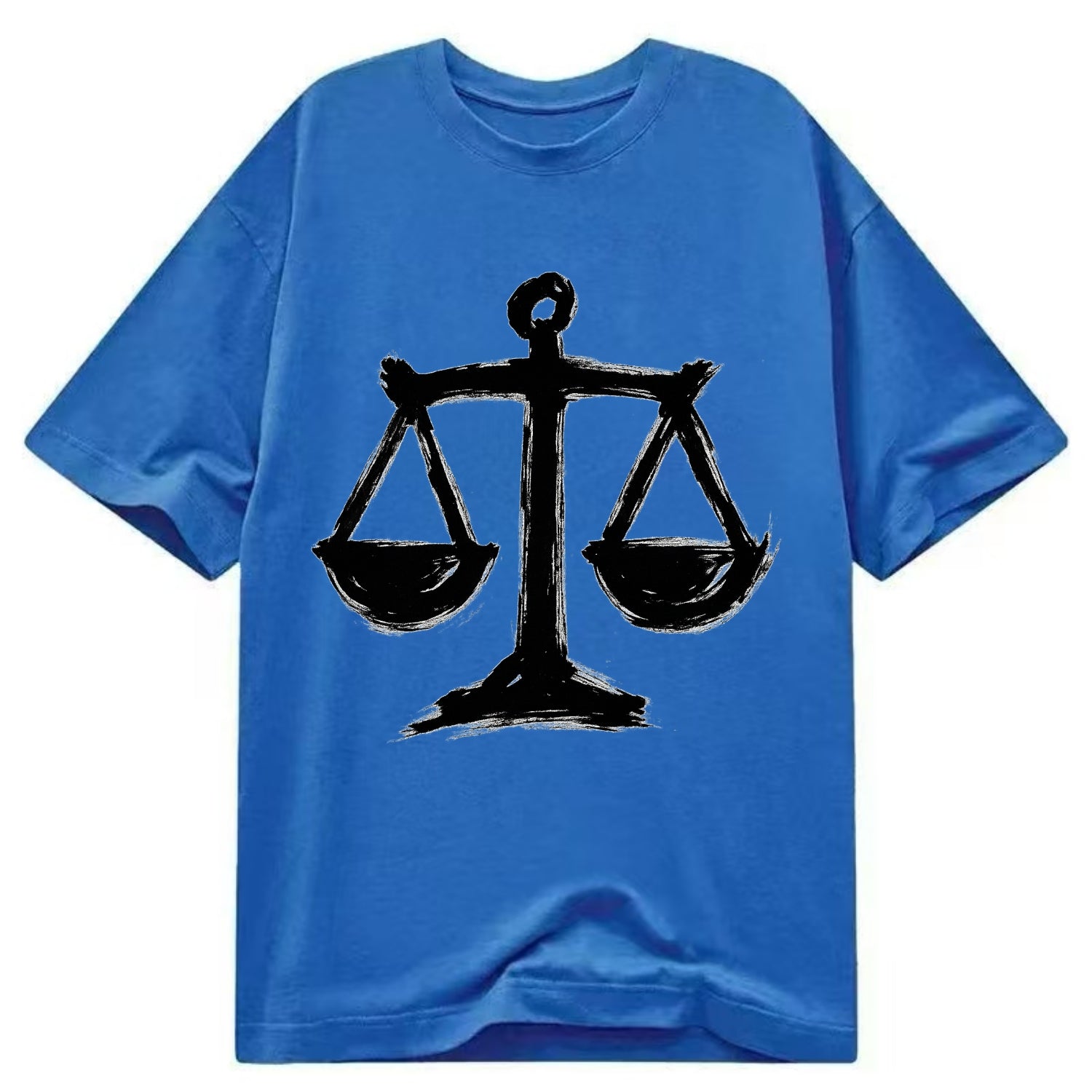 Scales of justice - equality and fairness bold ink style - Classic T-shirt - Blue