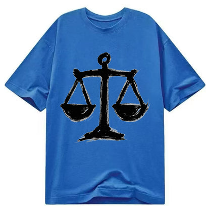Scales of justice - equality and fairness bold ink style - Classic T-shirt - Blue
