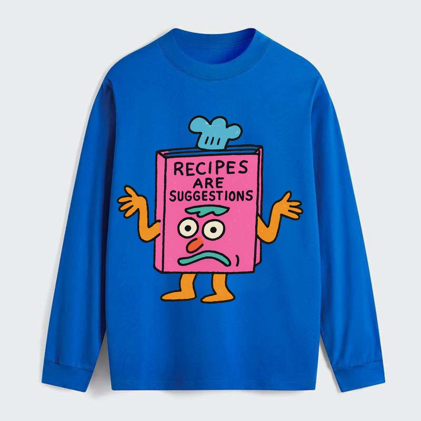 RECIPES ARE SUGGESTIONS | Cookbook shrugging - Classic Long Sleeve Shirt - Blue