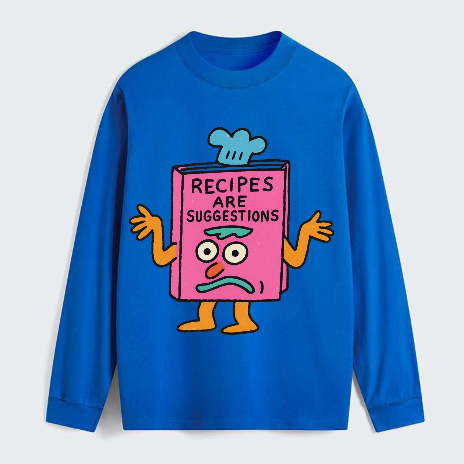 RECIPES ARE SUGGESTIONS | Cookbook shrugging - Classic Long Sleeve Shirt - Blue