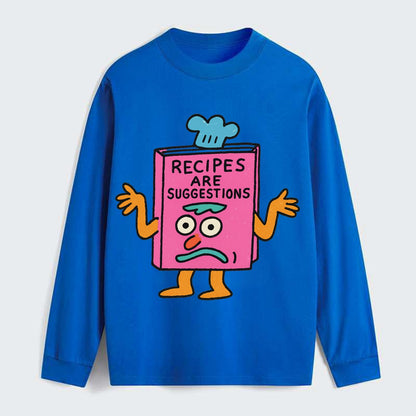 RECIPES ARE SUGGESTIONS | Cookbook shrugging - Classic Long Sleeve Shirt - Blue