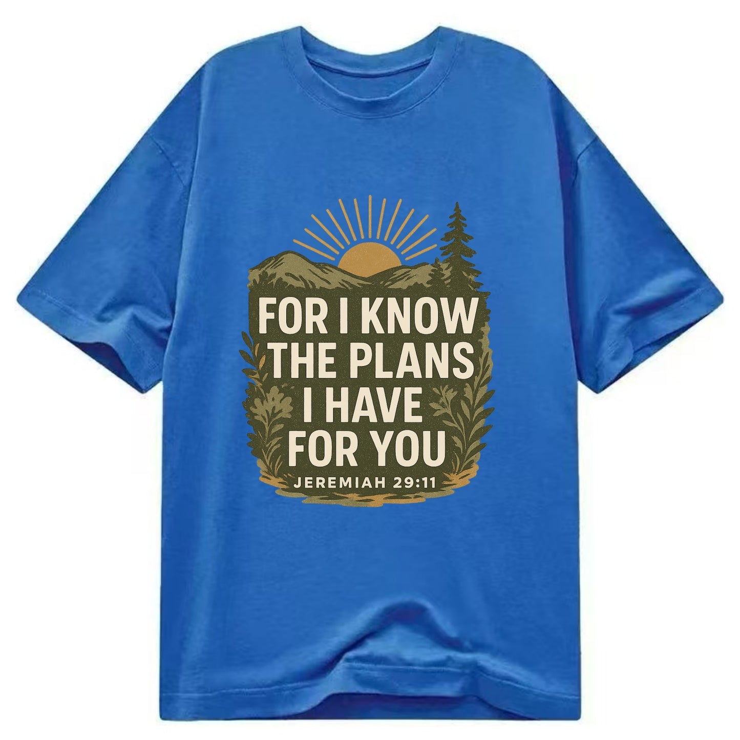 Jeremiah 29:11 Sunrise - Classic T-shirt - Blue