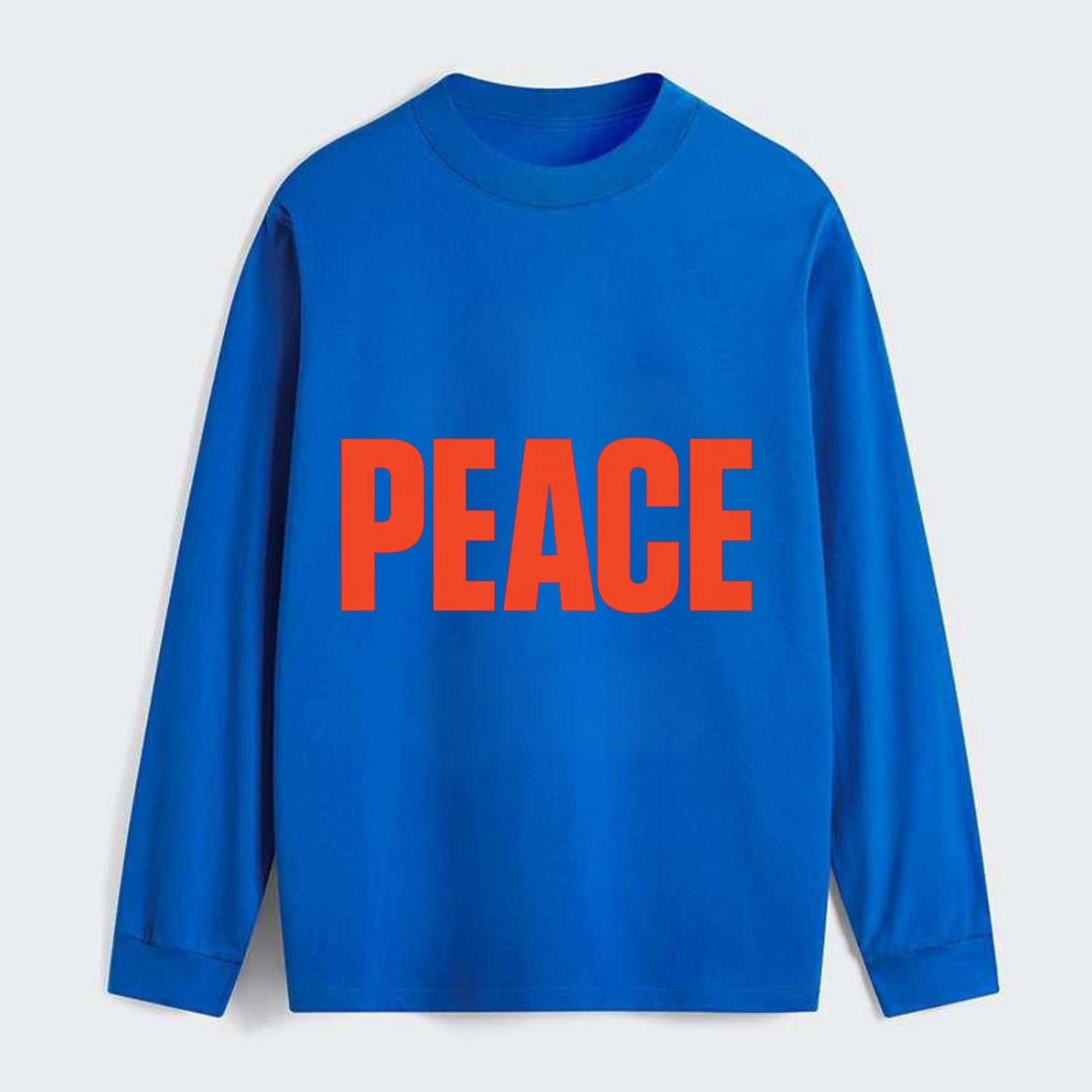 Bold typography design - "PEACE" - inner calm, tranquility, serenity - Classic Long Sleeve Shirt - Blue