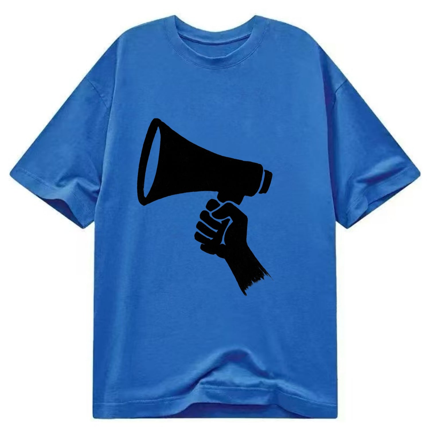 Megaphone silhouette - voice and protest ink brushwork - Classic T-shirt - Blue