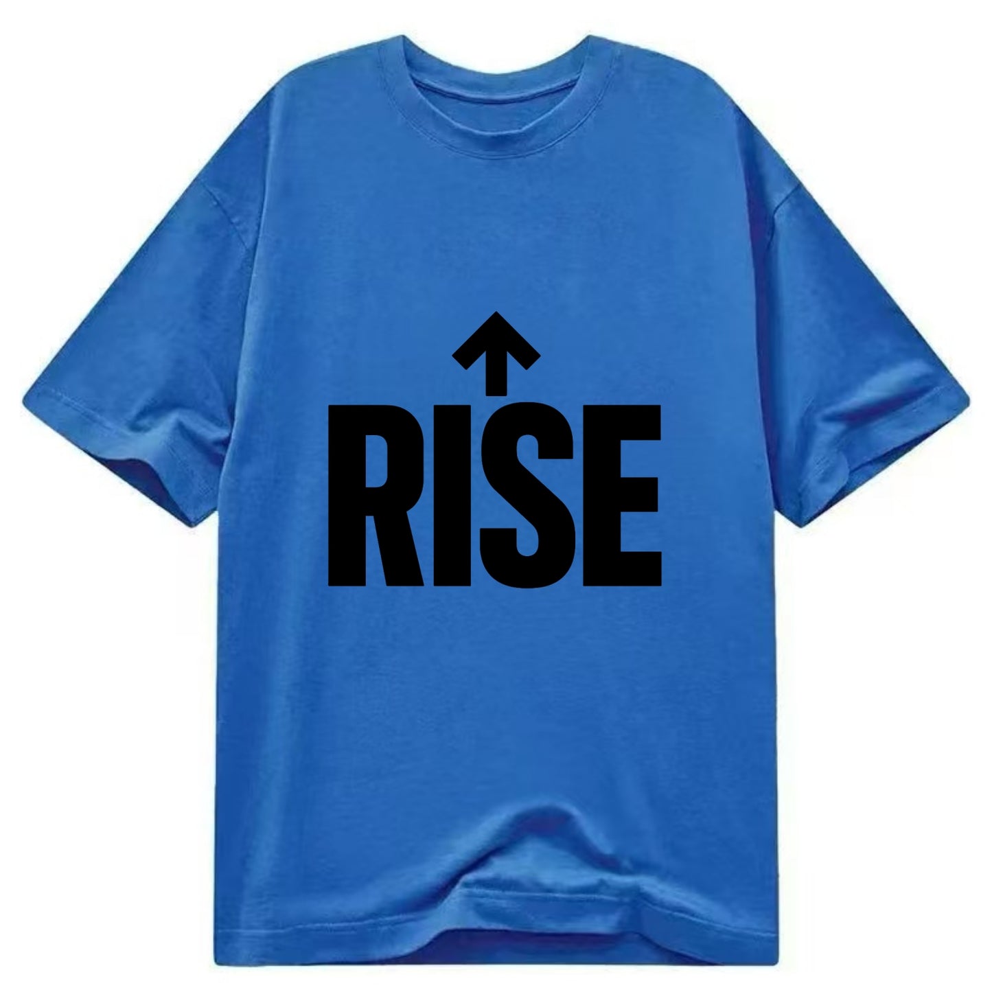 Bold typography design - "RISE" - getting up, ascending, elevating - Classic T-shirt - Blue