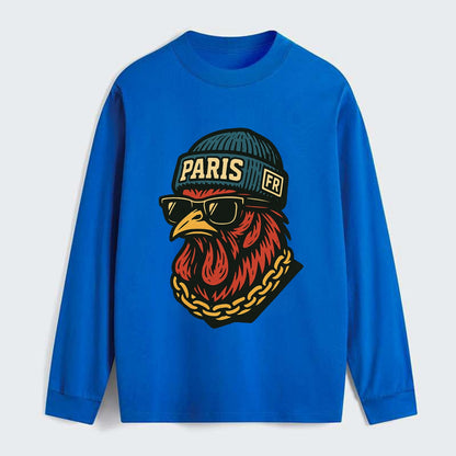 Paris Rooster - Classic Long Sleeve Shirt - Blue