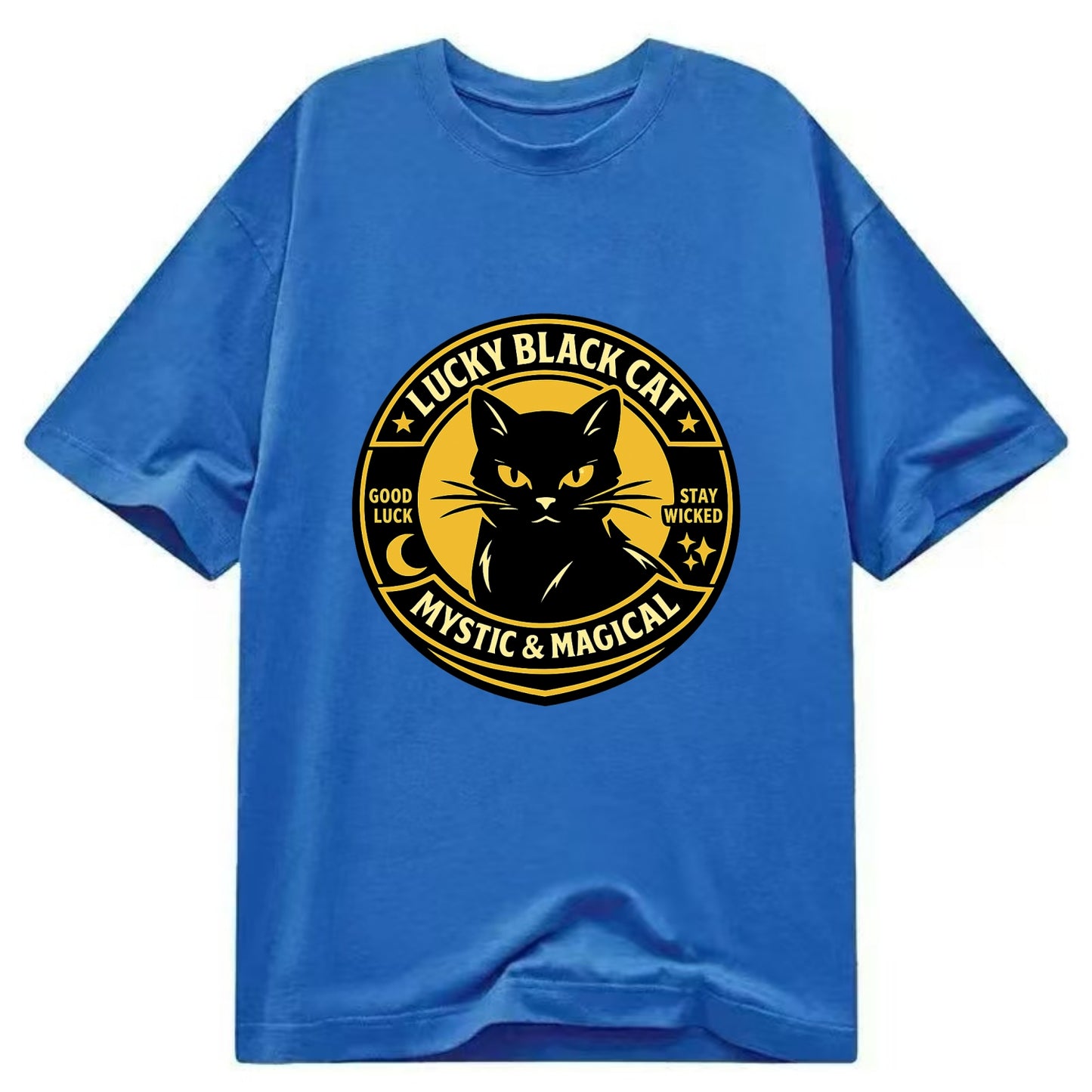 Mystic Feline Emblem - Classic T-shirt - Blue