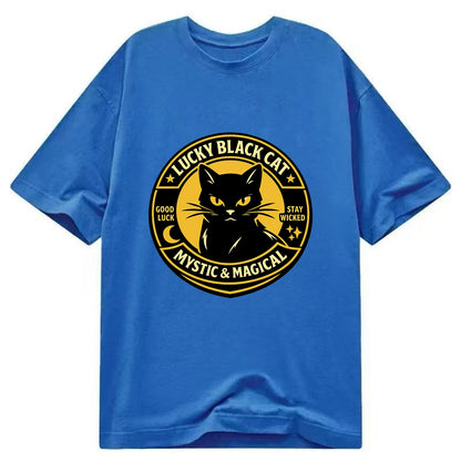 Mystic Feline Emblem - Classic T-shirt - Blue