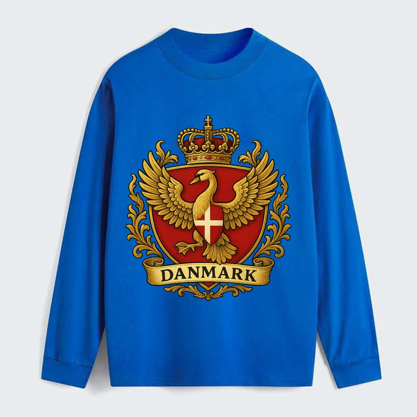 Denmark Heritage Badge - Classic Long Sleeve Shirt - Blue