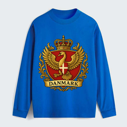 Denmark Heritage Badge - Classic Long Sleeve Shirt - Blue