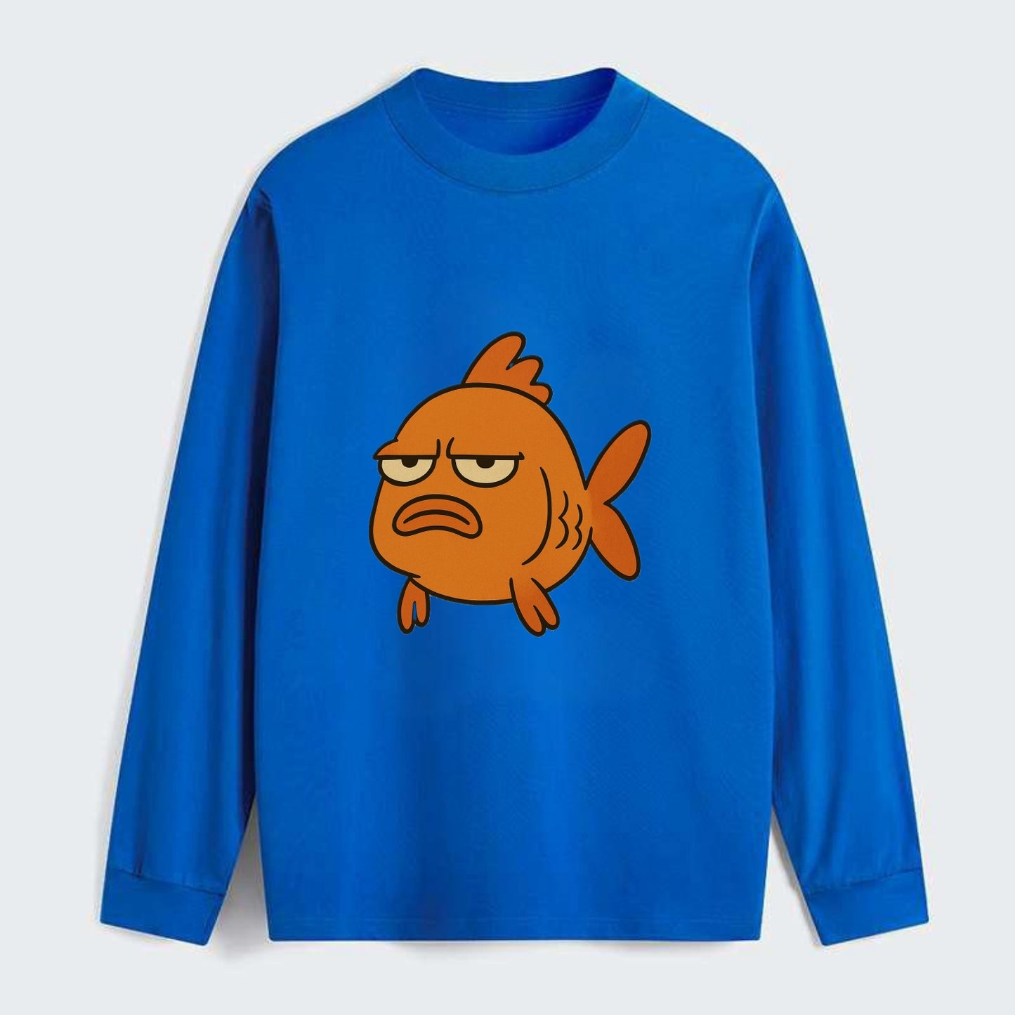 The Goldfish Judging Silently - Classic Long Sleeve Shirt - Blue
