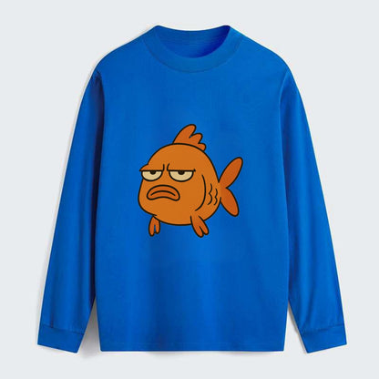 The Goldfish Judging Silently - Classic Long Sleeve Shirt - Blue