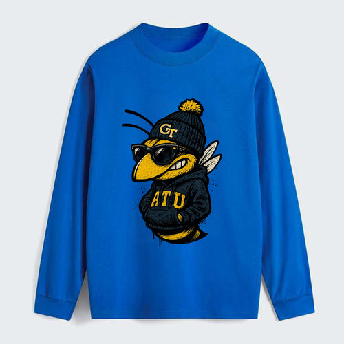 Atlanta Yellow Jacket wearing Georgia Tech beanie with GT patch - Classic Long Sleeve Shirt