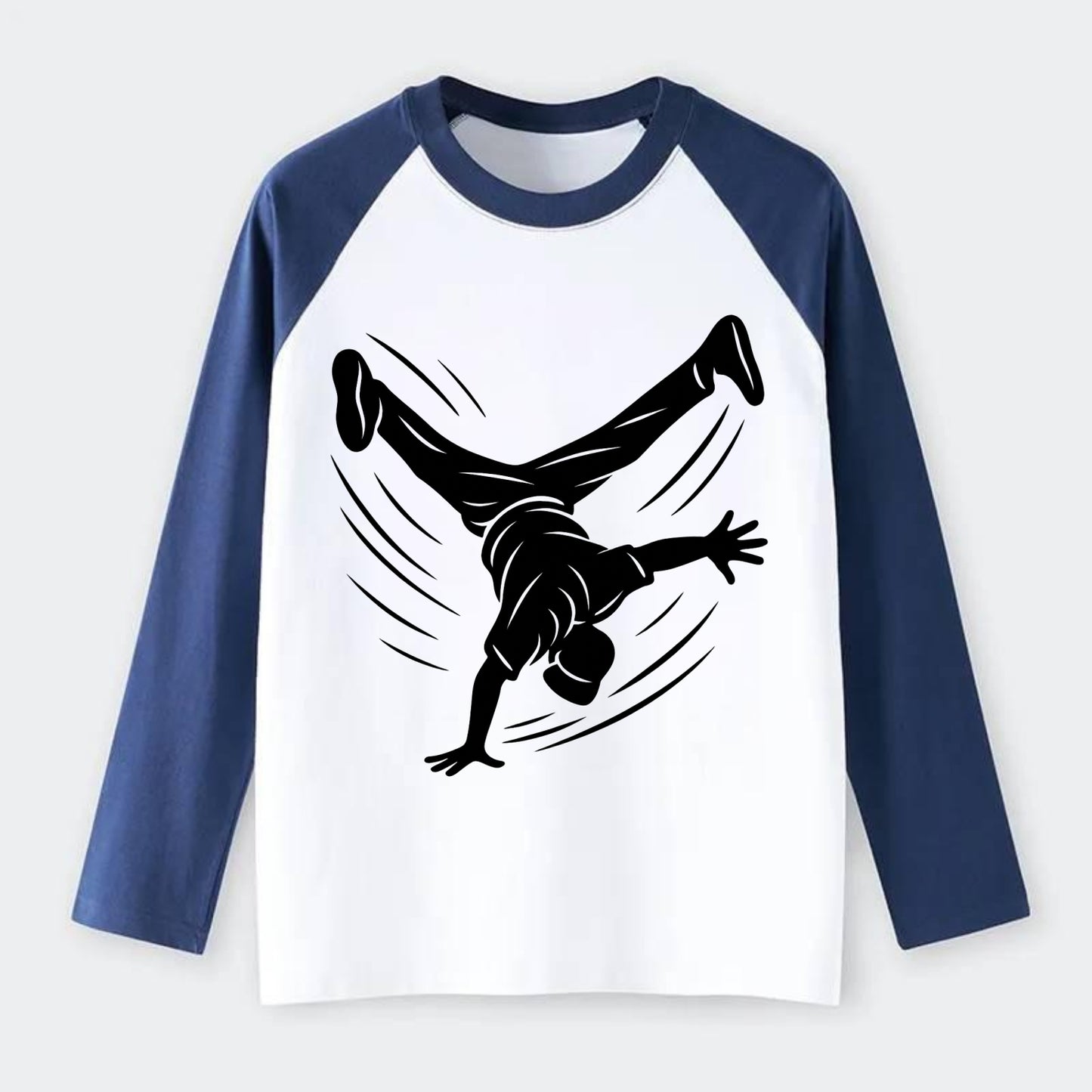 Breakdancer windmill move - Raglan Long Sleeve T-Shirt - Blue