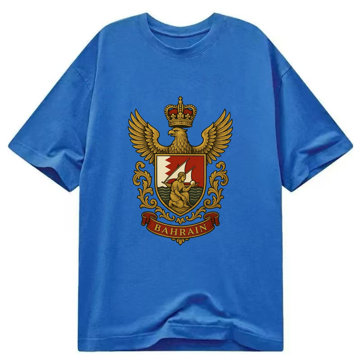 Bahrain Heritage Badge  - Classic T-shirt - Blue