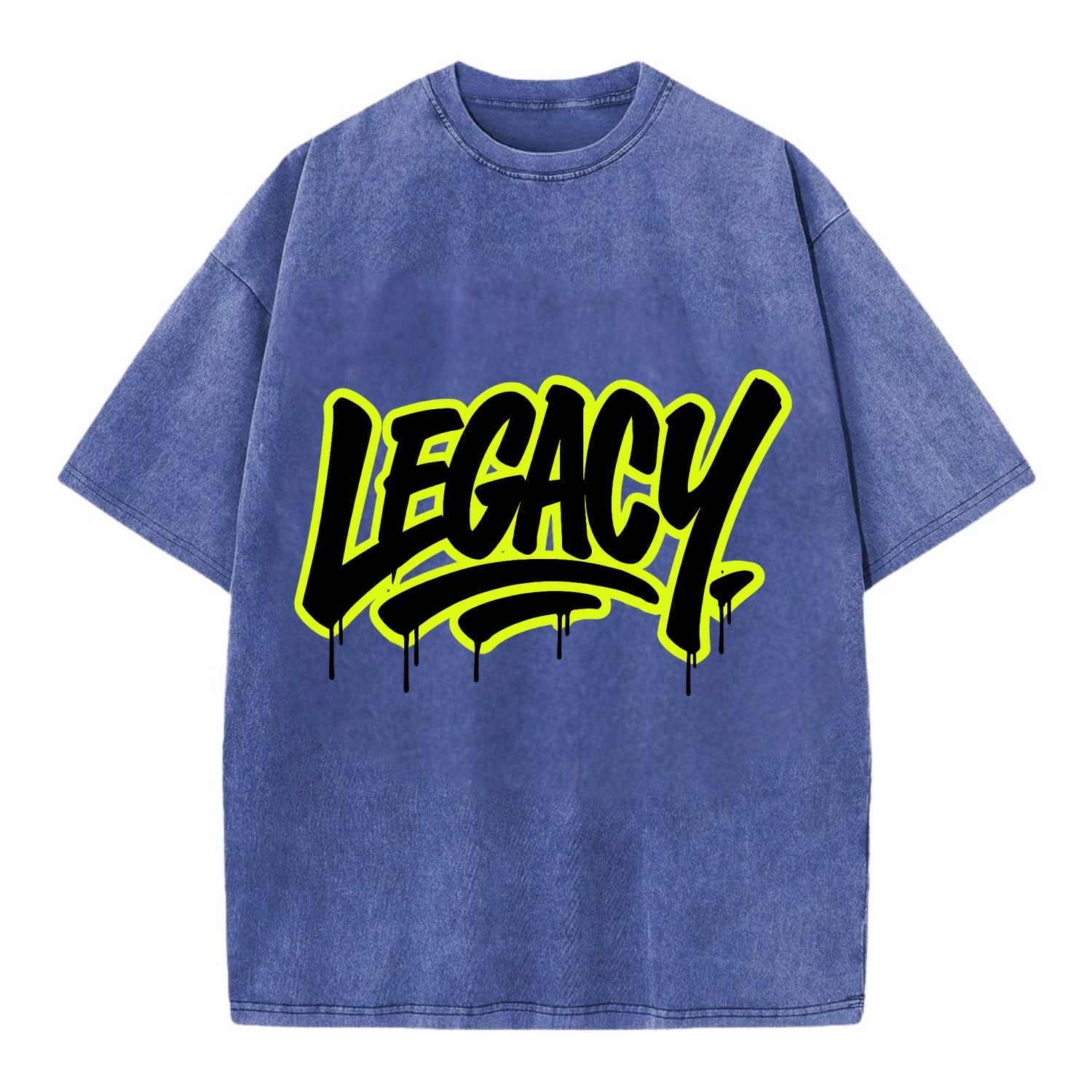 Bold typography design - "LEGACY" - what you leave behind, lasting impact - Vintage T-shirt - Blue