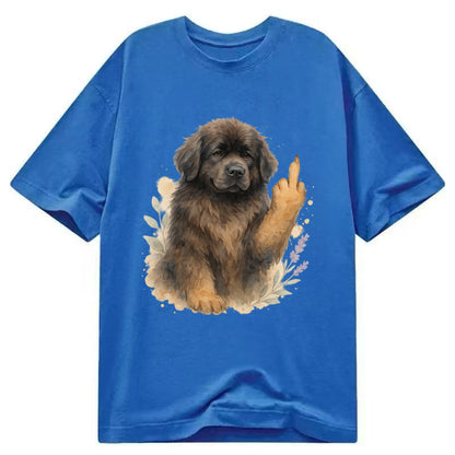 Newfoundland fluffy bear-like with webbed paws, massive gentle paw up - Classic T-shirt - Blue