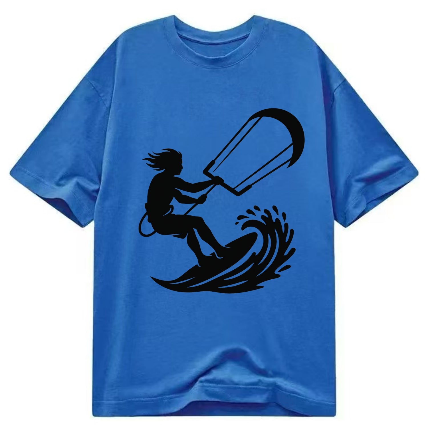 Kite surfer riding wave - Classic T-shirt - Blue
