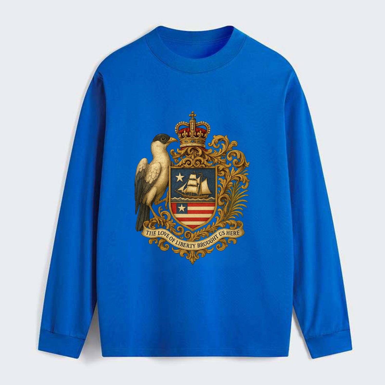Liberia Pepper Bird Emblem - Classic Long Sleeve Shirt - Blue