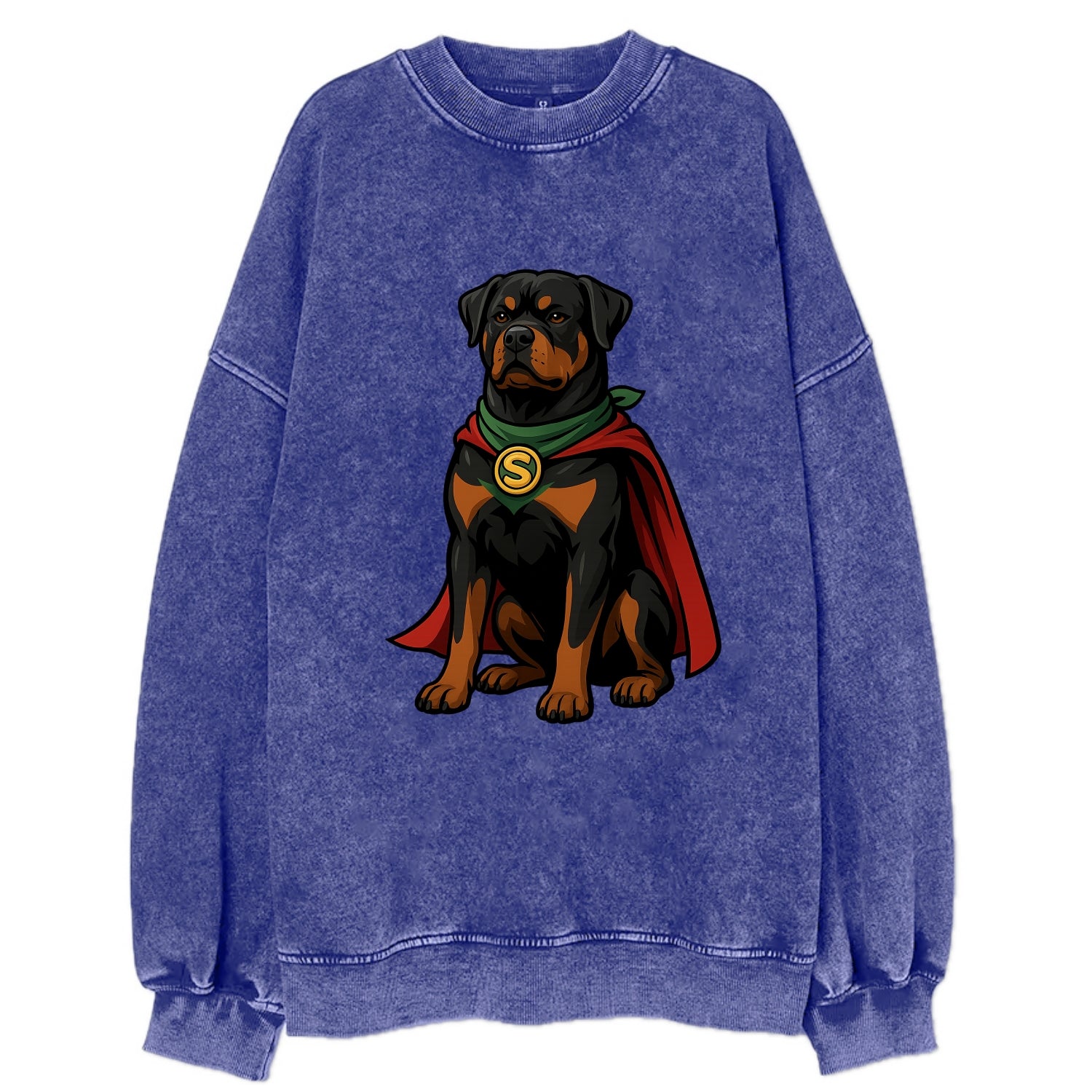Rottweiler Strong Hero  - Vintage Sweatshirt - Blue