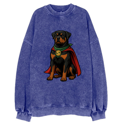 Rottweiler Strong Hero  - Vintage Sweatshirt - Blue