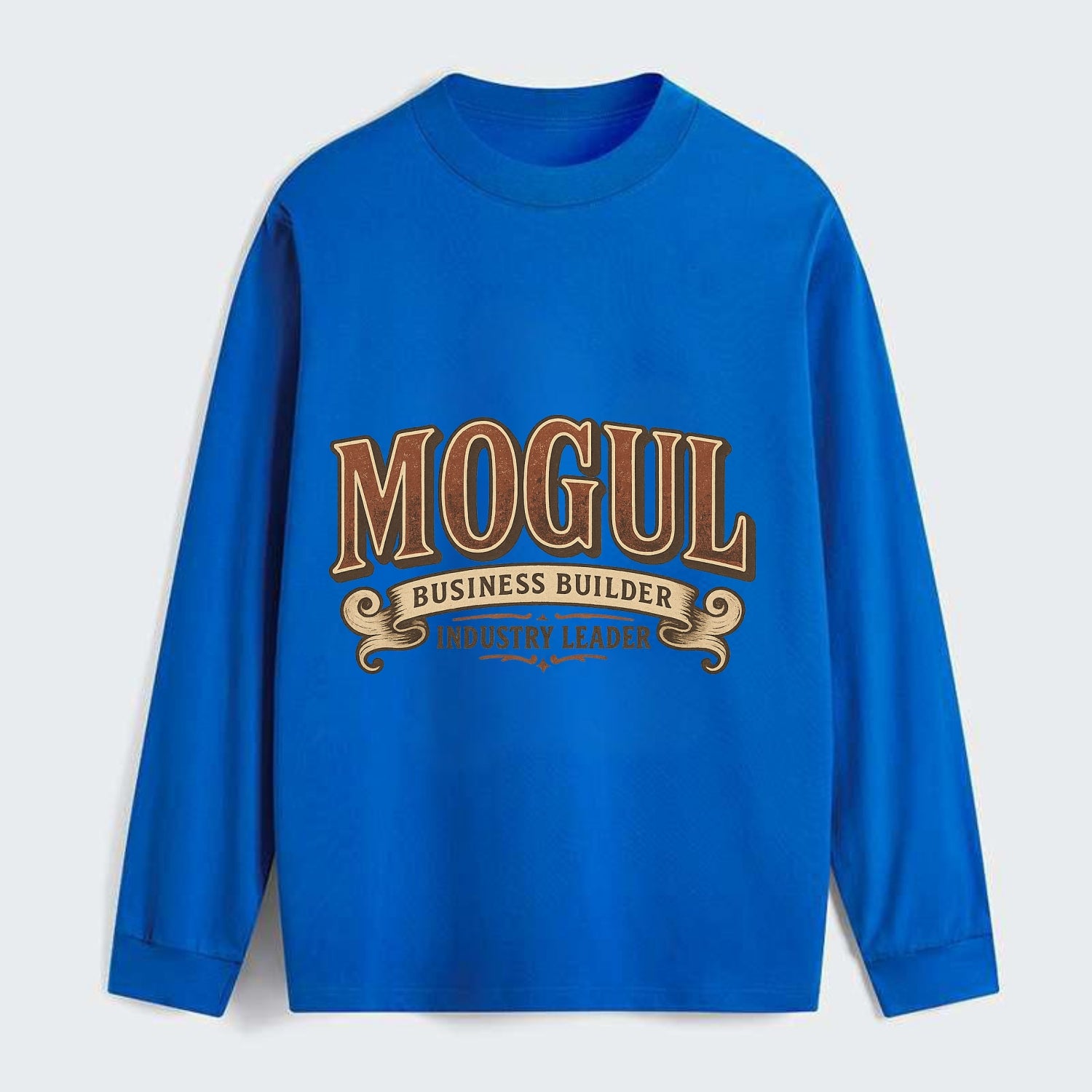 Bold typography design - "MOGUL" - business builder, industry leader - Classic Long Sleeve Shirt - Blue