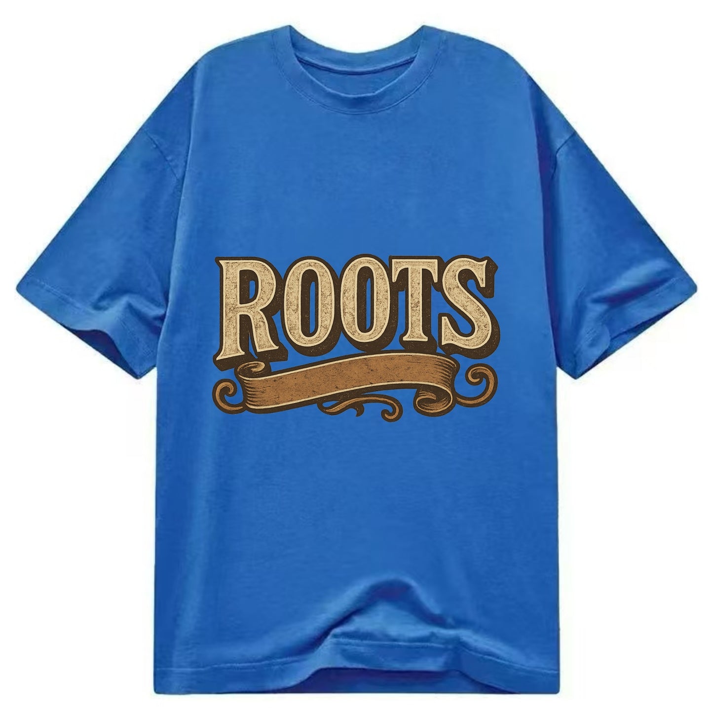 Bold typography design - "ROOTS" - where you come from, heritage - Classic T-shirt - Blue