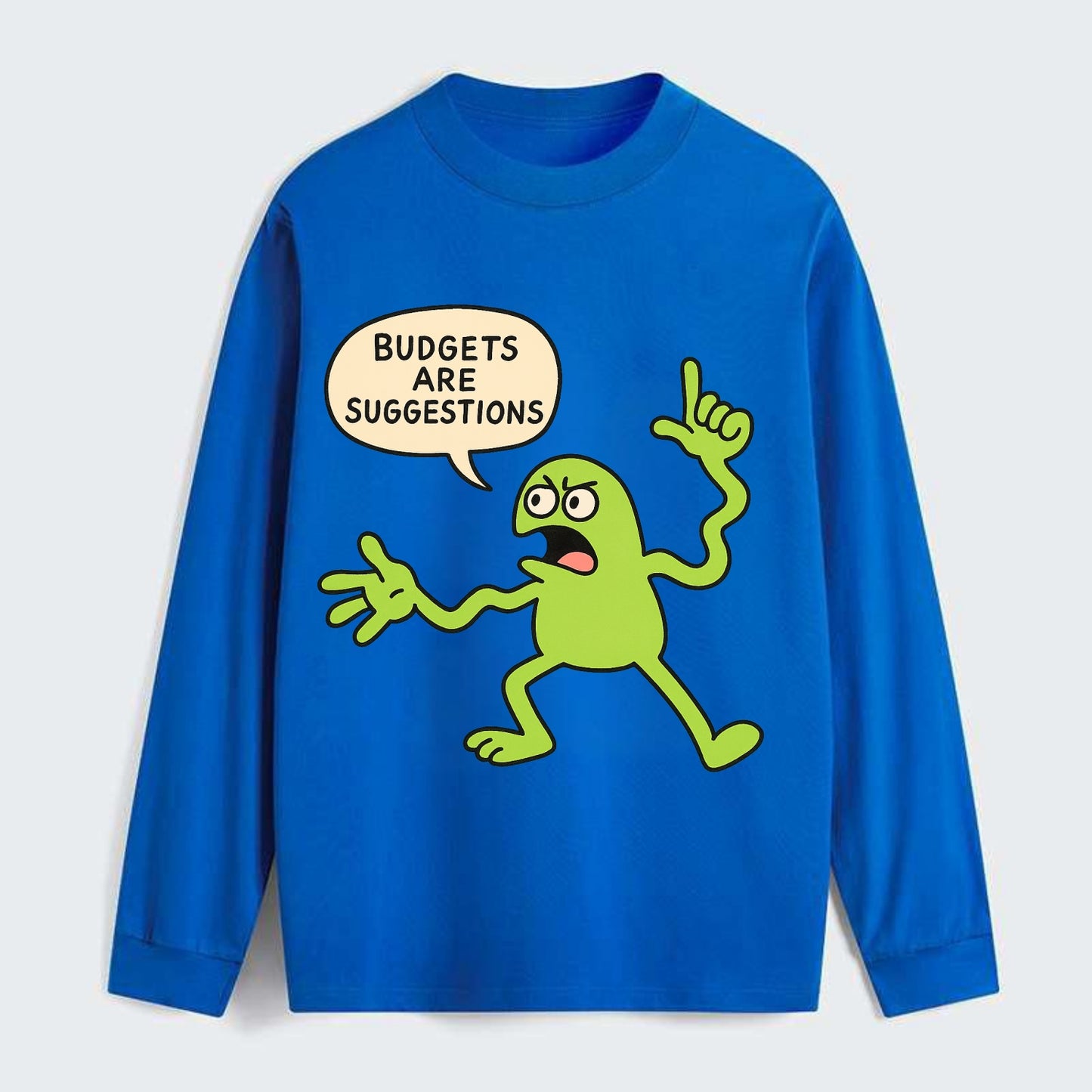 BUDGETS ARE SUGGESTIONS | Rebellious calculator - Classic Long Sleeve Shirt - Blue