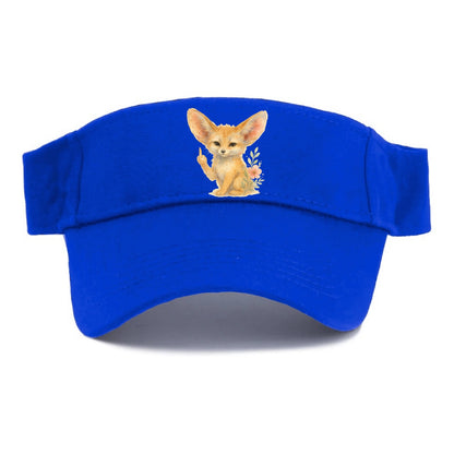 tiny fennec fox with oversized ears, one small paw raised in sass - Visor - Blue