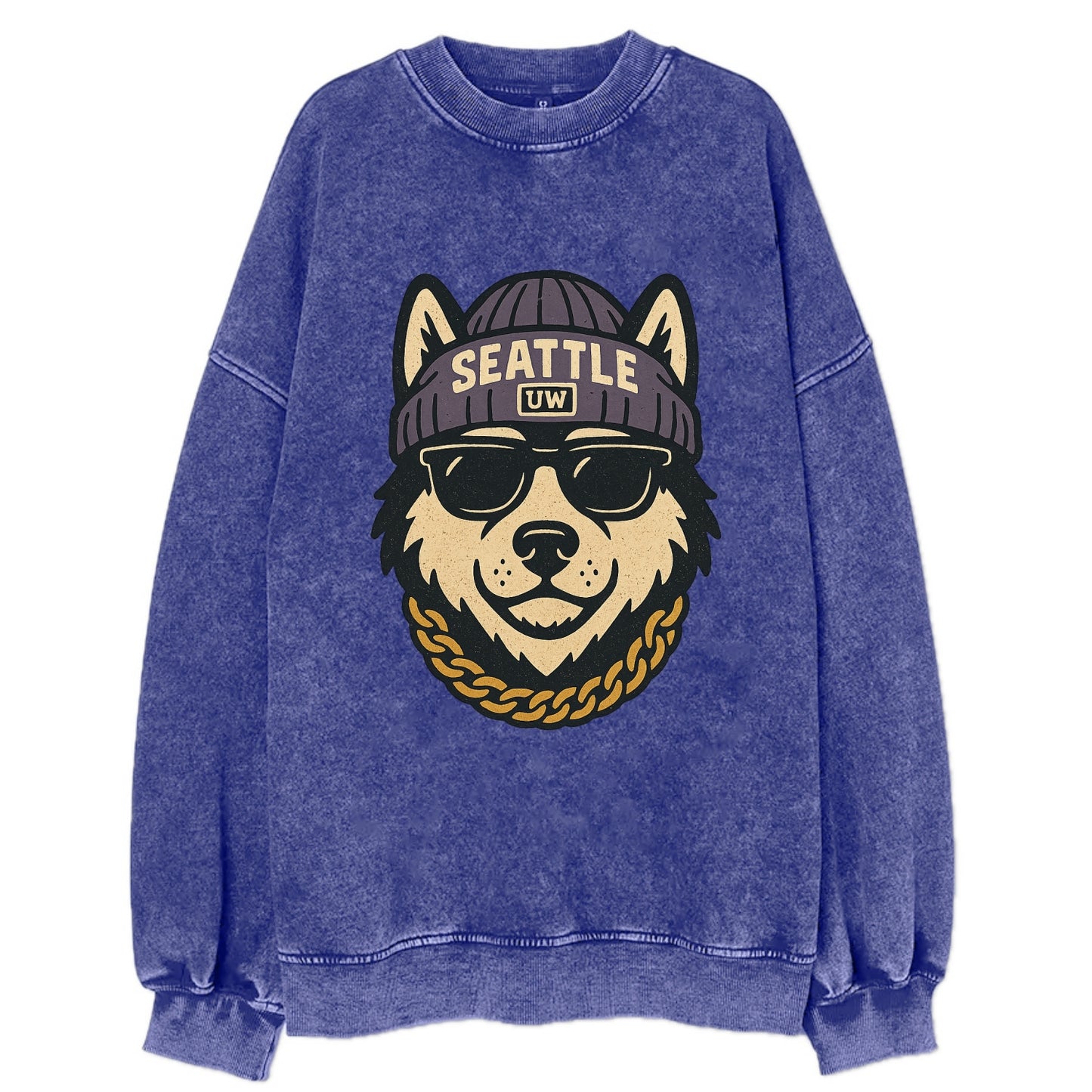Seattle Husky - Vintage Sweatshirt - Blue