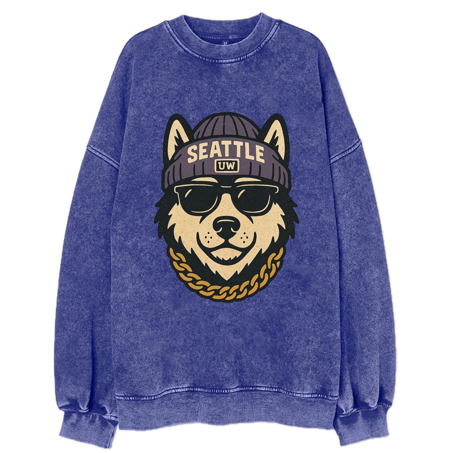 Seattle Husky - Vintage Sweatshirt - Blue