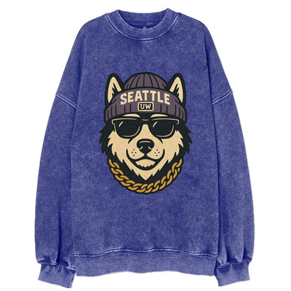 Seattle Husky - Vintage Sweatshirt - Blue