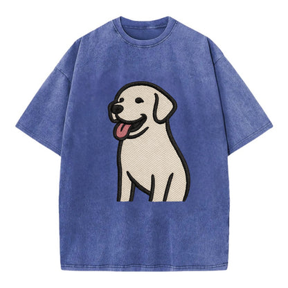 Labrador - Happy panting expression - Vi Vintage T-shirt - Blue