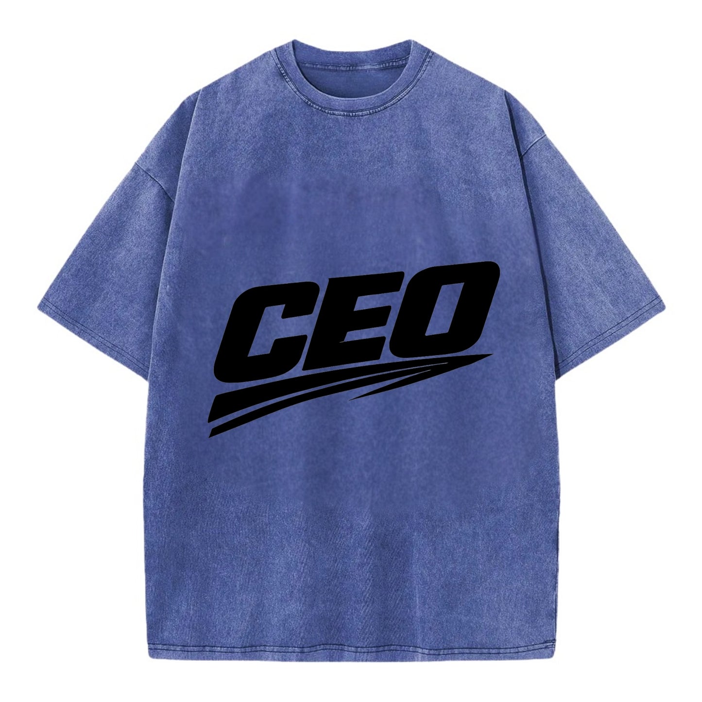 Bold typography design - "CEO" - chief executive, running things - Vintage T-shirt - Blue