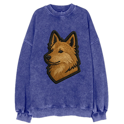 Icelandic Sheepdog - Trendy Iceland spit - Vintage Sweatshirt - Blue
