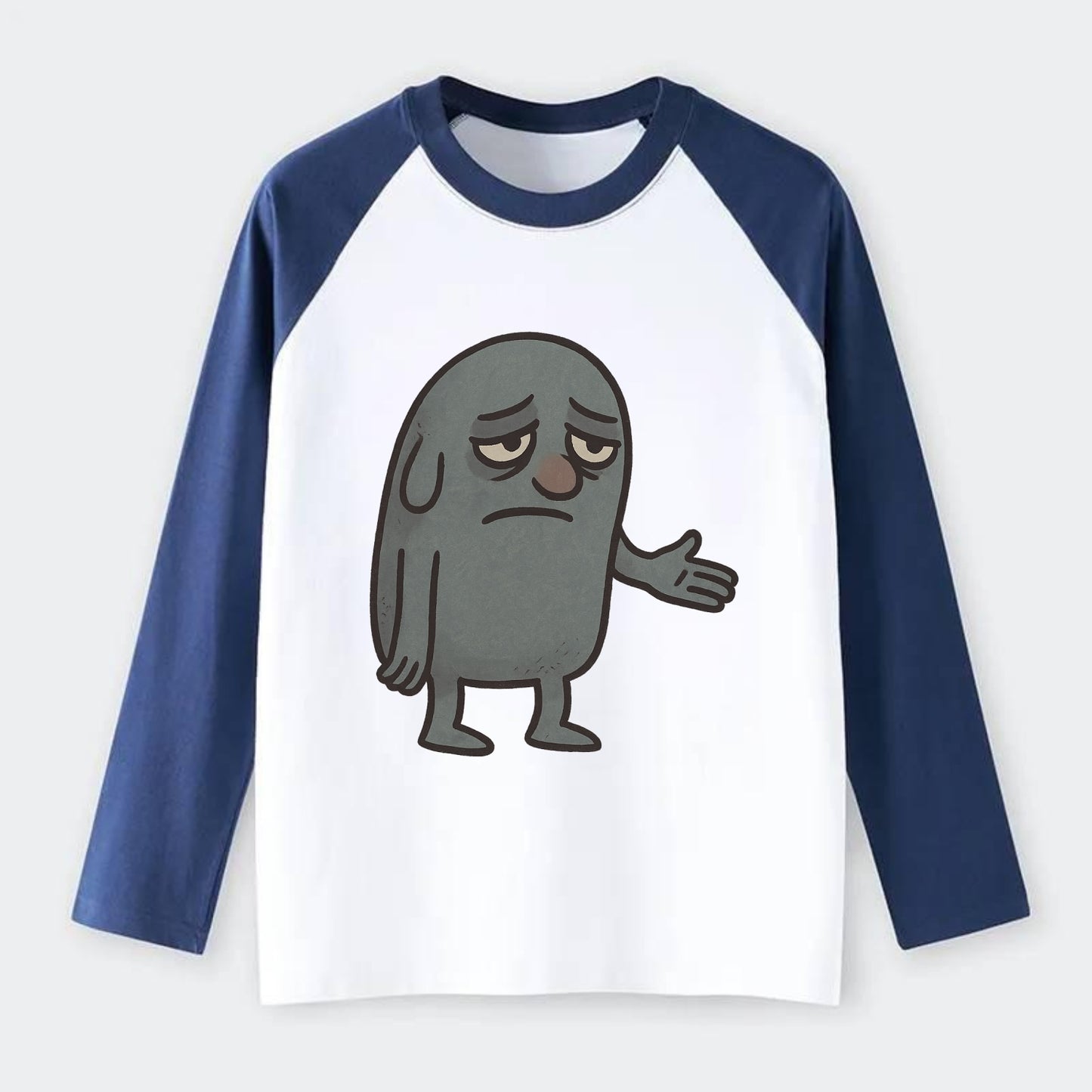 FOLLOWERS ARE GHOSTS | Transparent crowd following - Raglan Long Sleeve T-Shirt - Blue