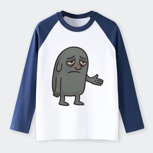 FOLLOWERS ARE GHOSTS | Transparent crowd following - Raglan Long Sleeve T-Shirt