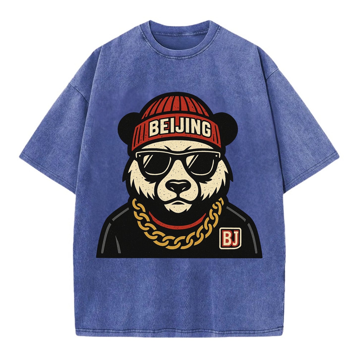 Beijing Panda - Vintage T-shirt - Blue