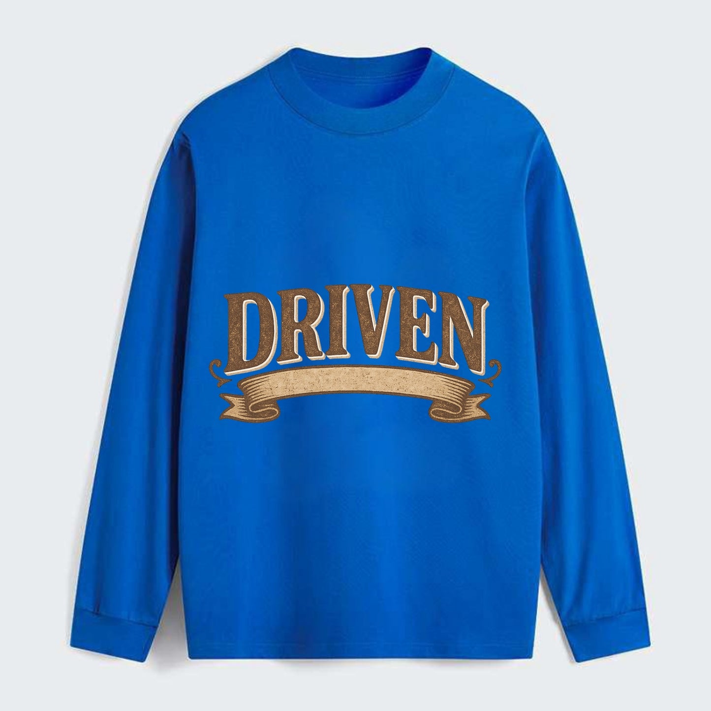 Bold typography design - "DRIVEN" - motivated, focused on goals - Classic Long Sleeve Shirt - Blue