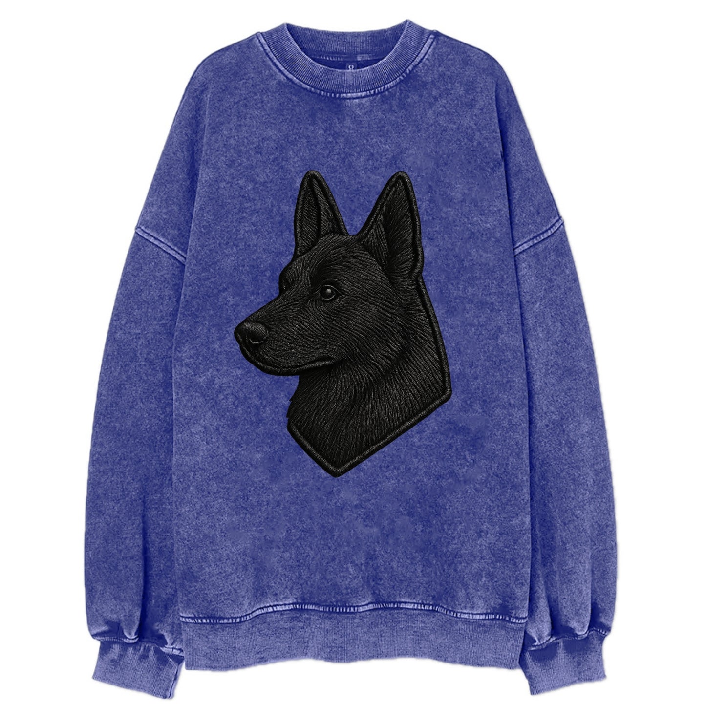 Belgian Sheepdog - Modern black shepherd - Vintage Sweatshirt - Blue