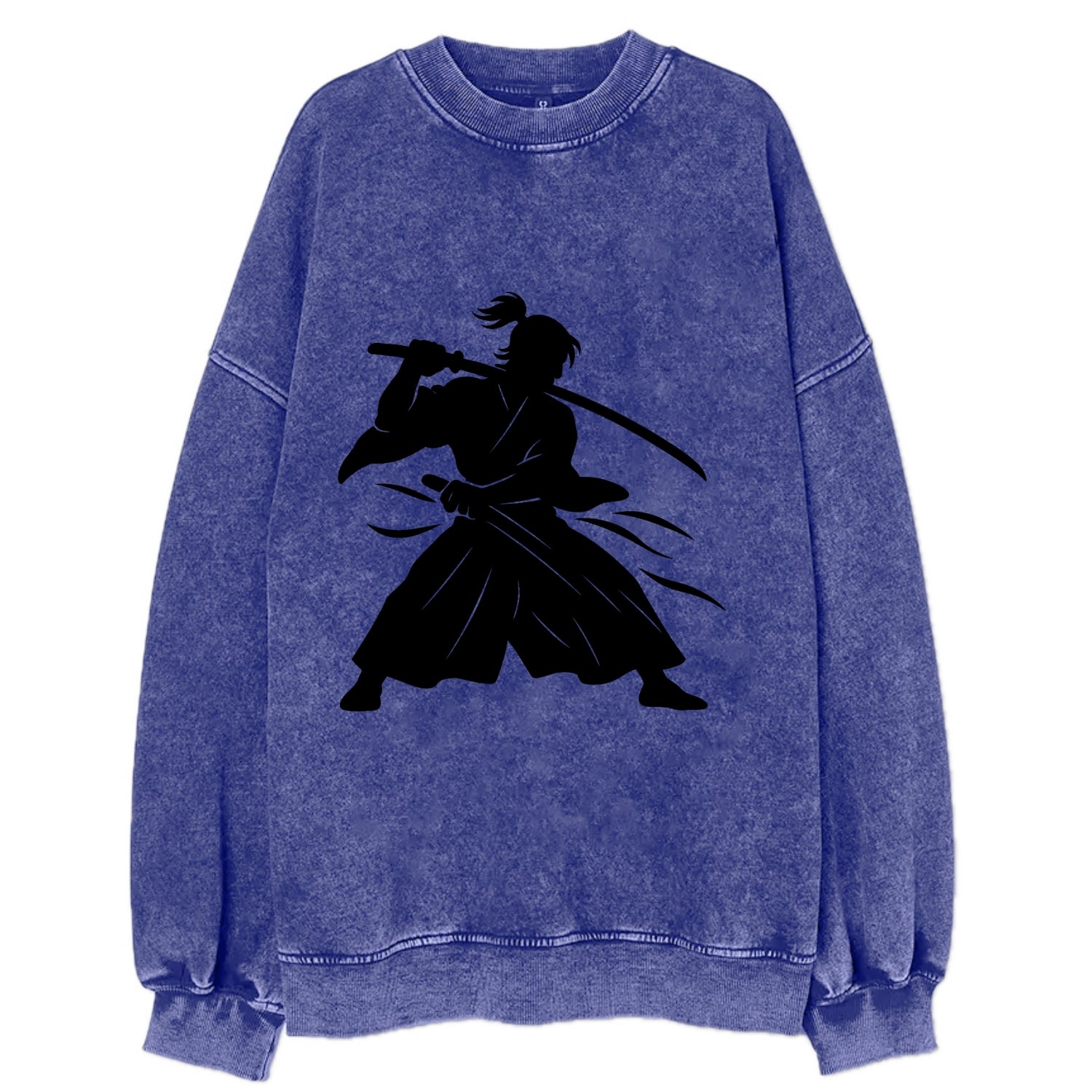 Japanese samurai sword draw - Vintage Sweatshirt - Blue