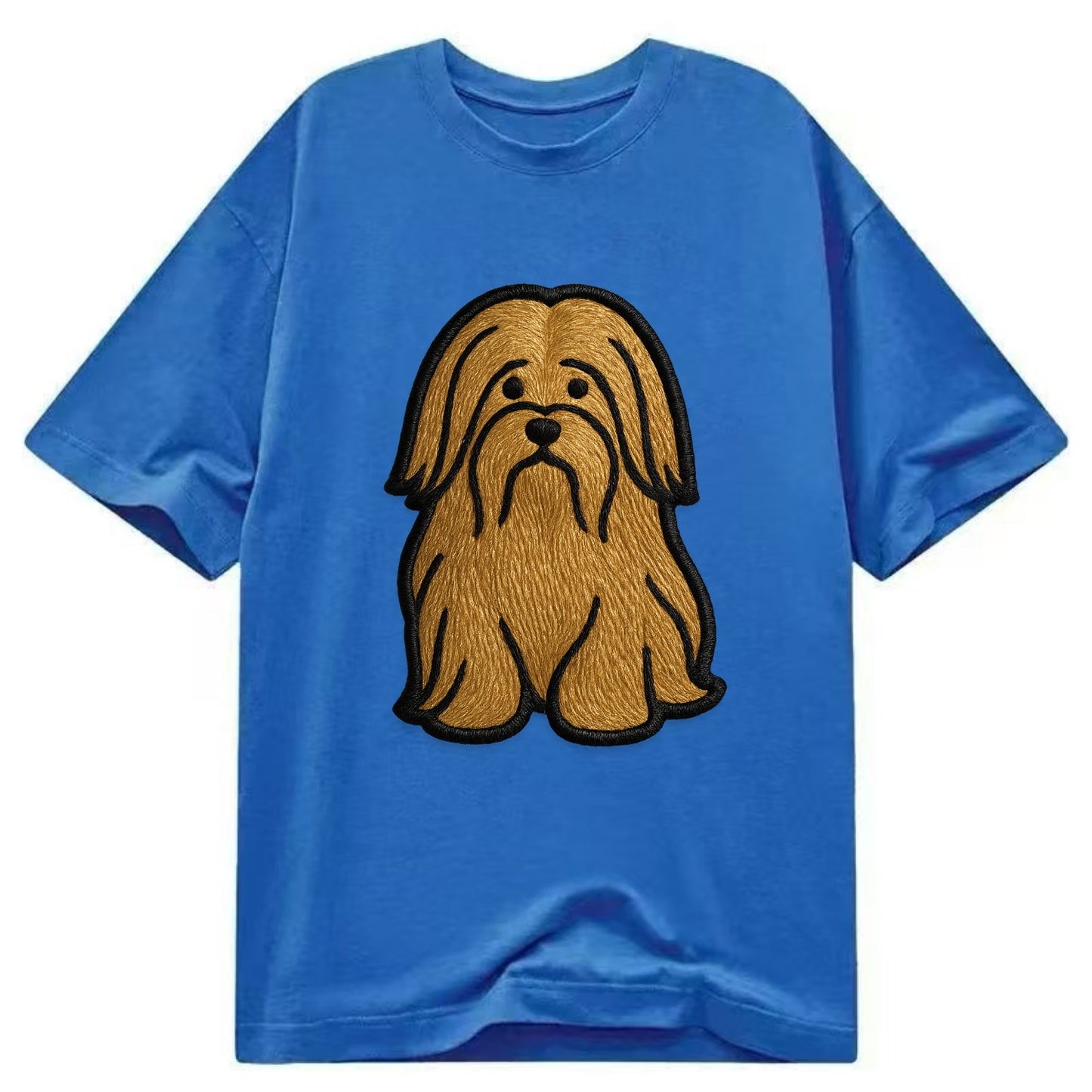 Lhasa Apso - Trendy long-haired design w - Classic T-shirt - Blue