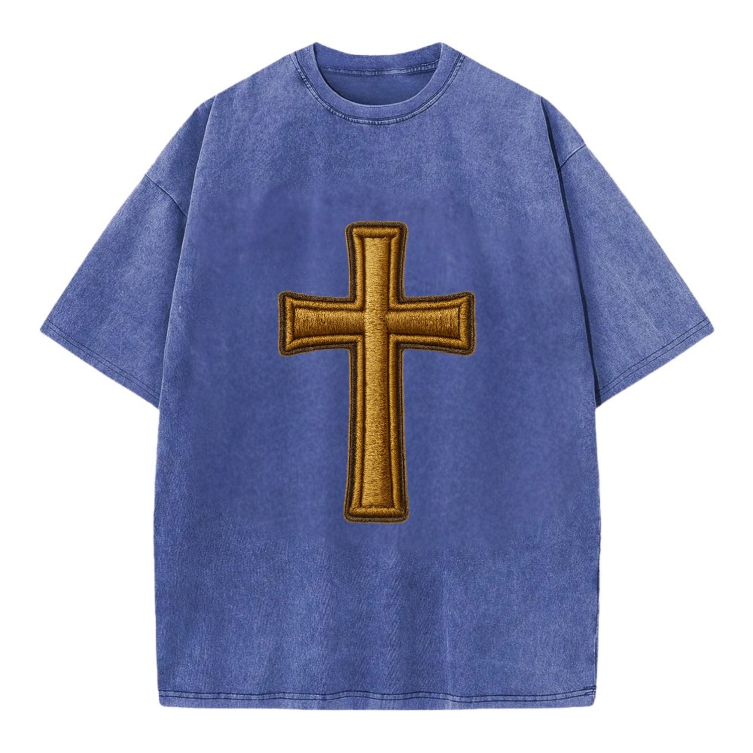 Latin Cross - Vintage T-shirt - Blue