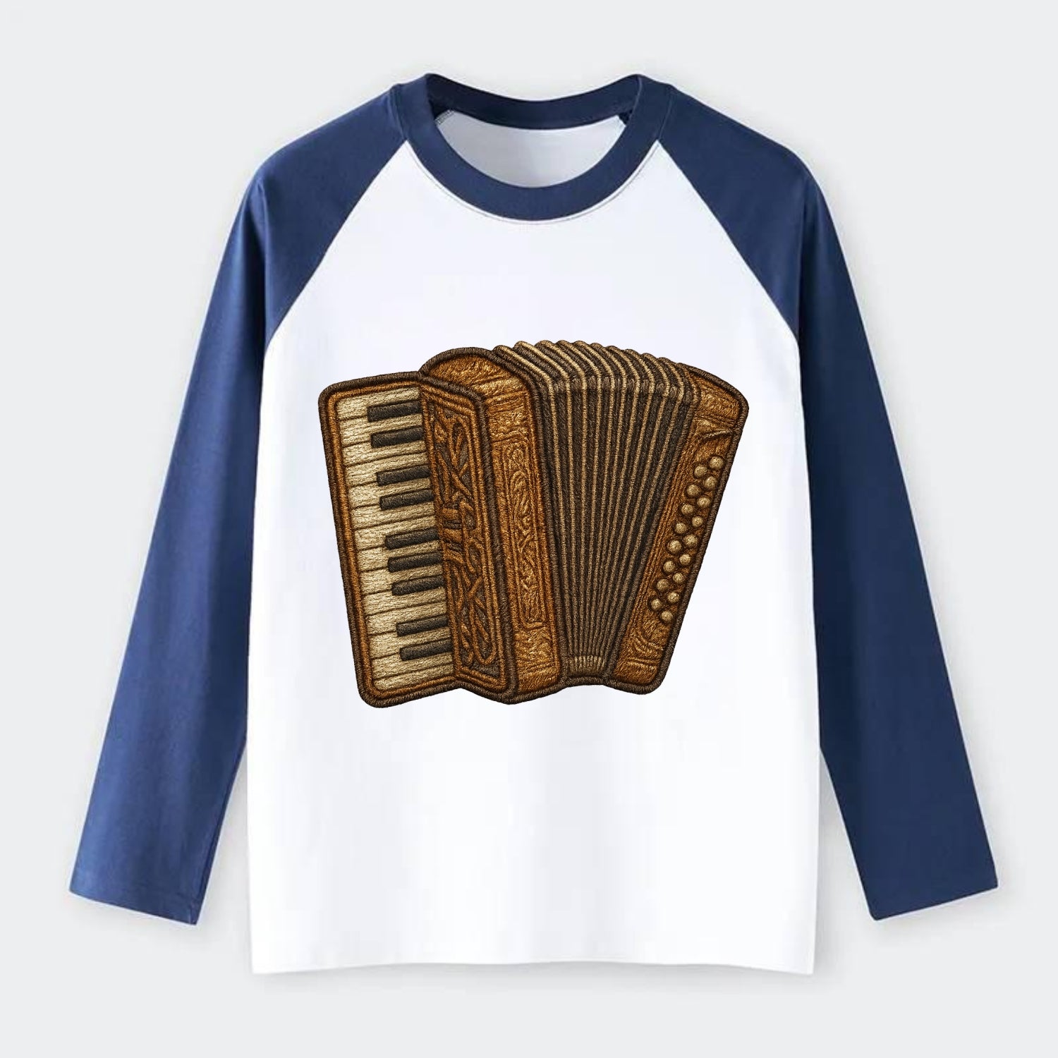 Accordion  - Raglan Long Sleeve T-Shirt - Blue