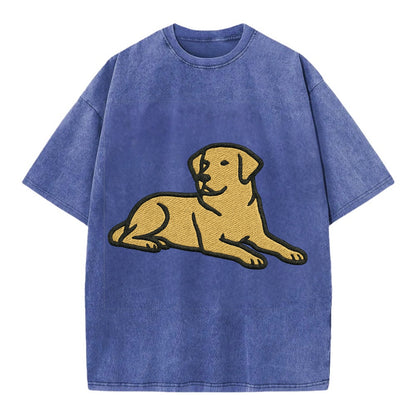 Labrador Retriever - Yellow lab relaxed Vintage T-shirt - Blue