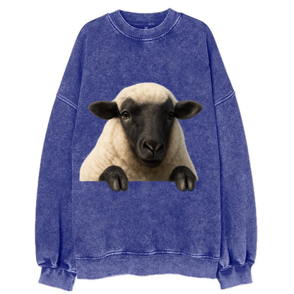 Sheep  - Vintage Sweatshirt - Blue
