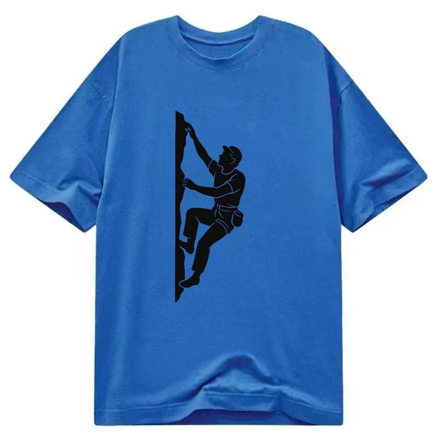 Rock climber reaching for the next hold - Classic T-shirt - Blue